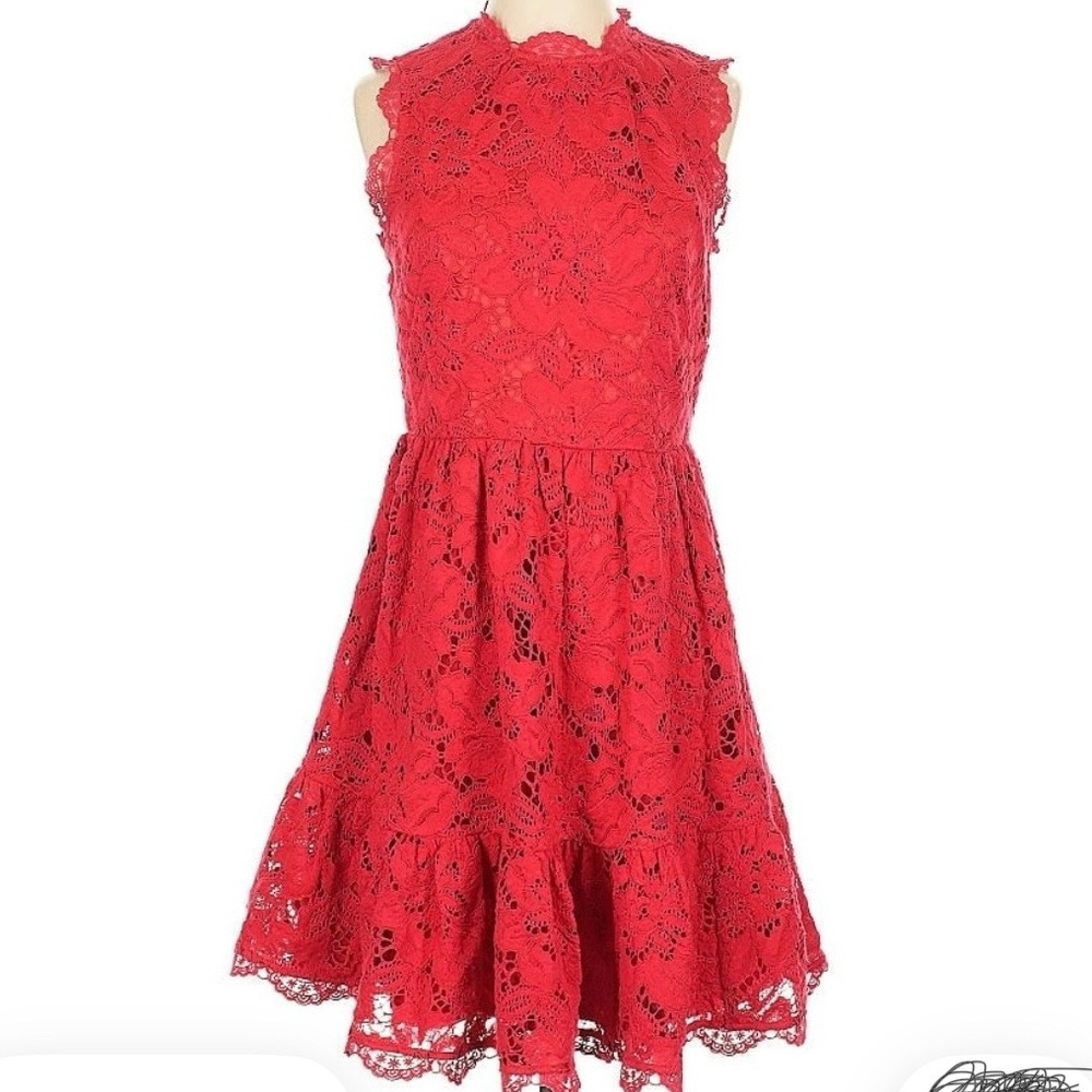 🌻🆕 Kate Spade Lingonbery Desert Muse Poppy Field NWT Valentines red dress short